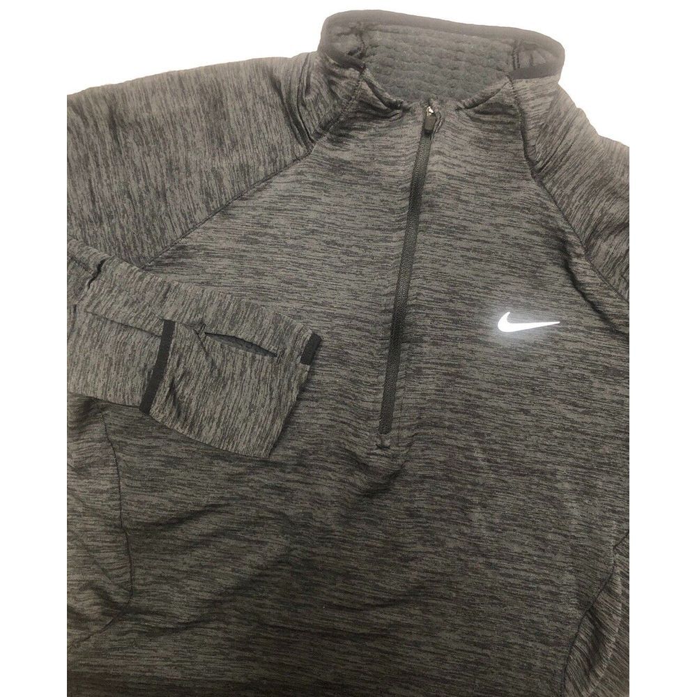 Nike  Dri-Fit Women's 1/4 Zip Pullover Sweatshirt Running‎ Thumb Holes Pocket S